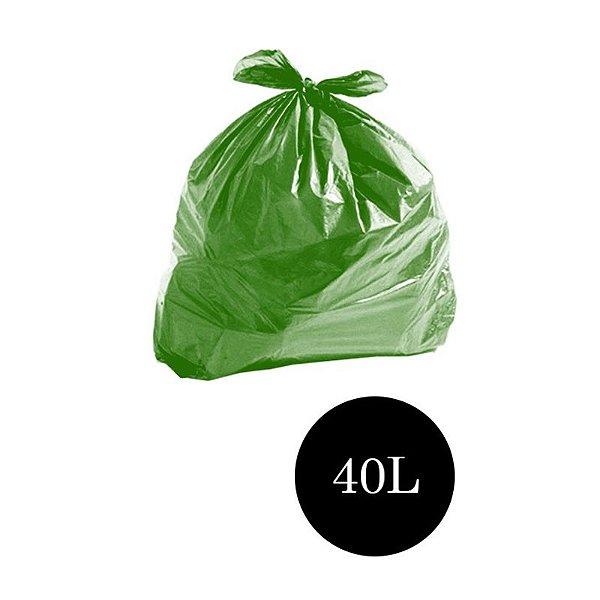 Saco de Lixo Comum Verde 40LTS PCT C/100 UN