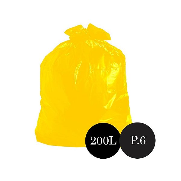 Saco de Lixo Amarelo P.6 200LTS PCT C/100 UN