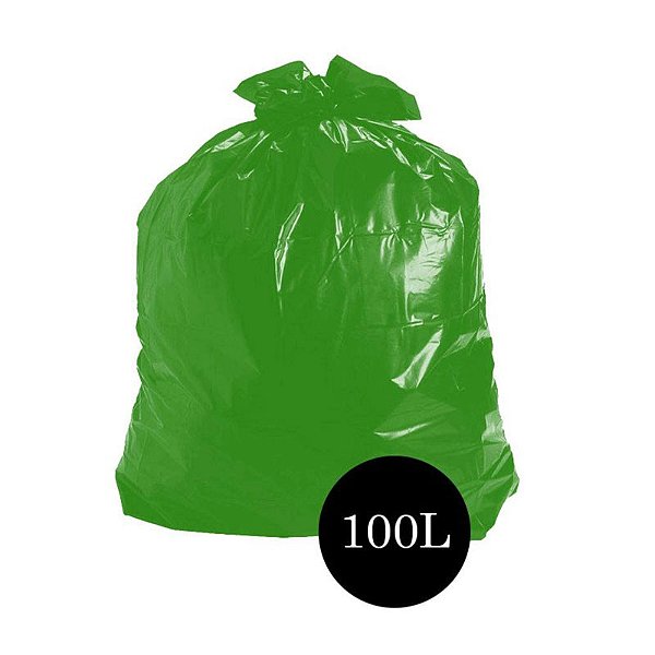 Saco de Lixo Comum Verde 100LTS PCT C/100 UN