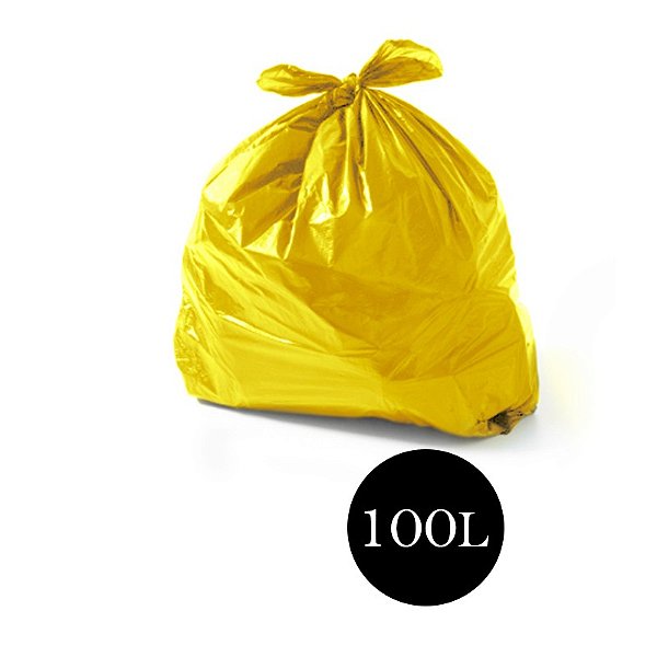 Saco de Lixo 100LTS Amarelo P.6 PCT C/100 UN