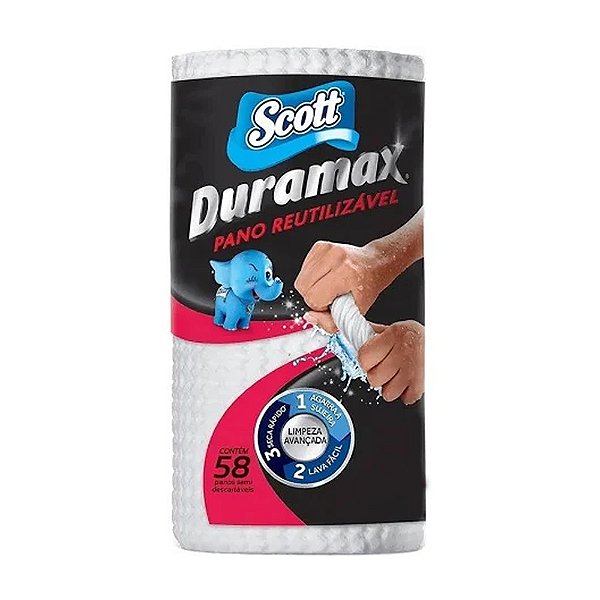 Pano para Limpeza Multiuso Scott Duramax com 58 Panos (20,1 x 21,5cm)