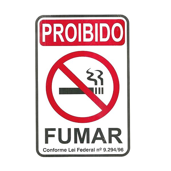 Placa Sinalizadora Proibido Fumar 220AB Poliestireno
