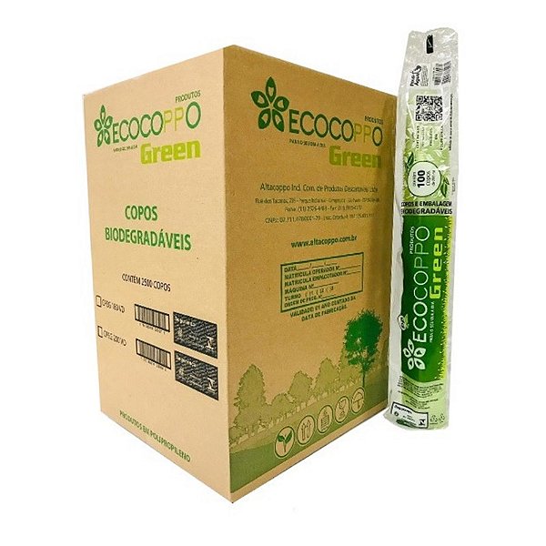 Copo Biodegradável Ecocoppo 180ml Caixa Com 2500 Unidades