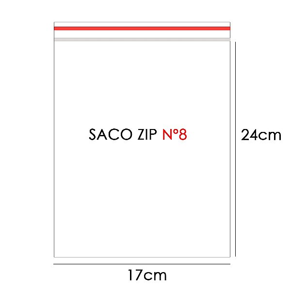 Saco Zip Zap Incolor Nº8 17x24x0,08cm PCT C/100 UN