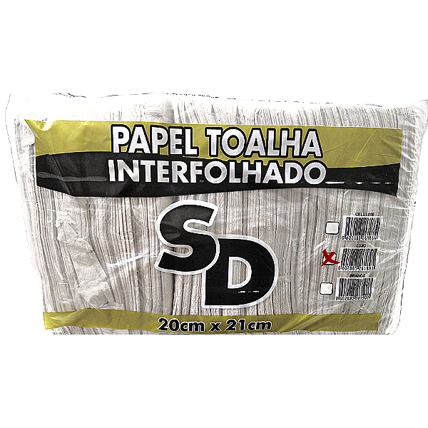 Papel Interfolha 2 Dobras Branco Luxo Folha Simples 20x21 cm