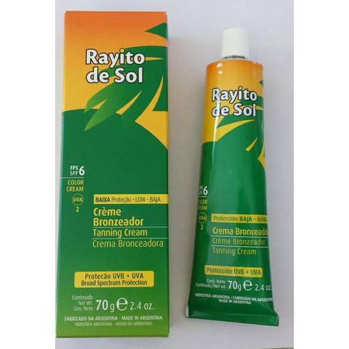 Rayito De Sol Creme Bronzeador Fps 6 70G