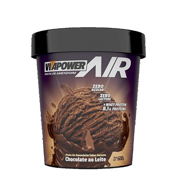 Pasta de Amendoim Sorvete de Chocolate  - Vitapower Air 600g
