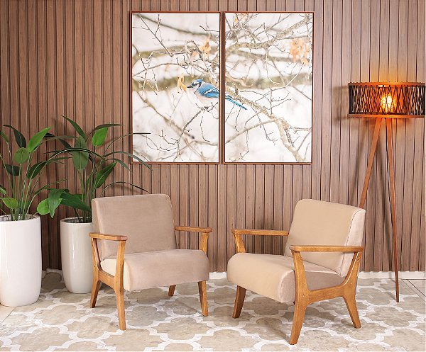 Conjunto 2 Poltronas Estofadas para Varanda Cléo Marrom Claro – Straub Web