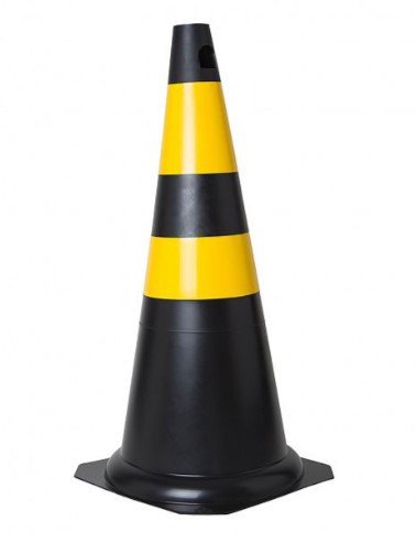 CONE PRETO/AMARELO 50CM