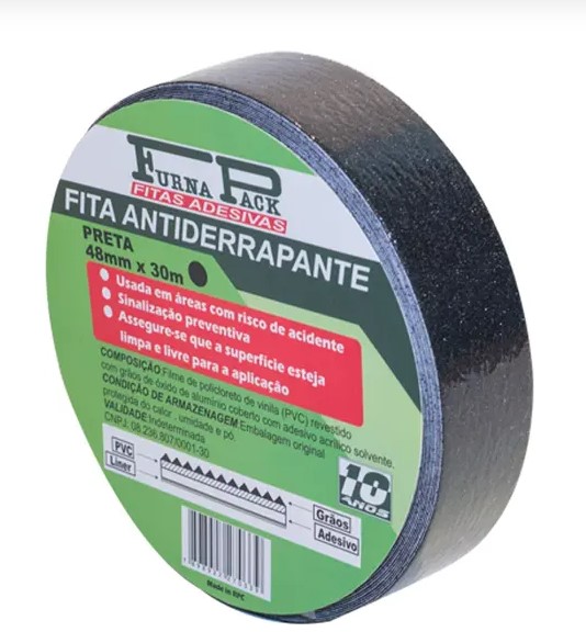 FITA ANTI DERRAPANTE FURNAPACK PRETA ROLO 30 MTS