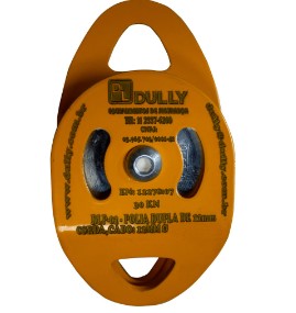POLIA DUPLA EM ACO GALVANIZADO AMARELA DULLY