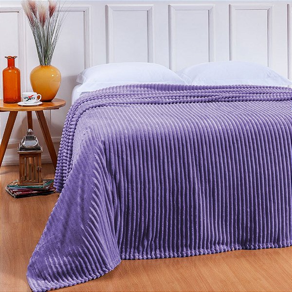 Cobertor Manta Casal Aveludada Canelada Soft 2,00 x 1,80 mt - Violeta -  Life Tex II - Tapetes, Mantas e Cobertores com o Melhor Preço