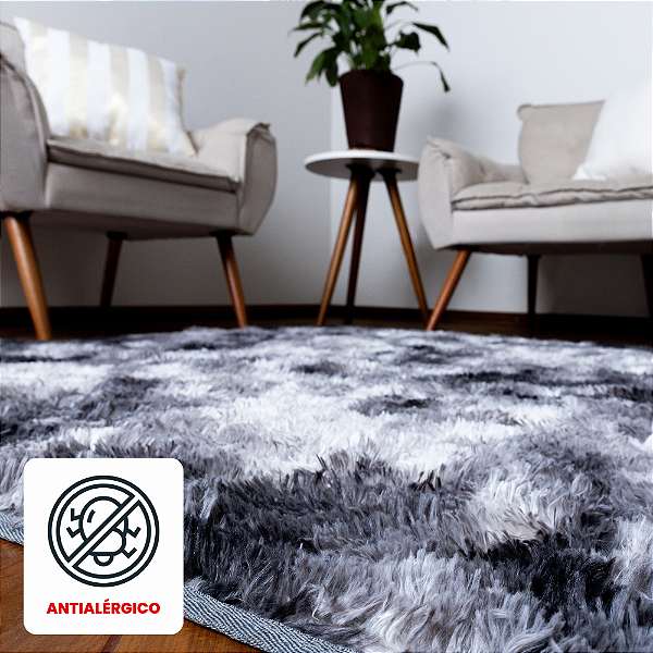 Tapete Felpudo Cinza Mesclado Antiderrapante – 2,00 x 2,40 m