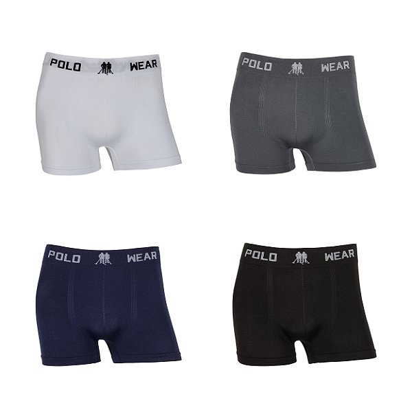 Kit 3 Cuecas Boxer POLO WEAR Microfibra Adulto e Juvenil