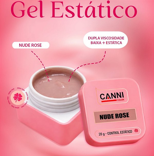 GEL ESTATICO NUDE ROSÊ 20G - LINHA PREMIUM