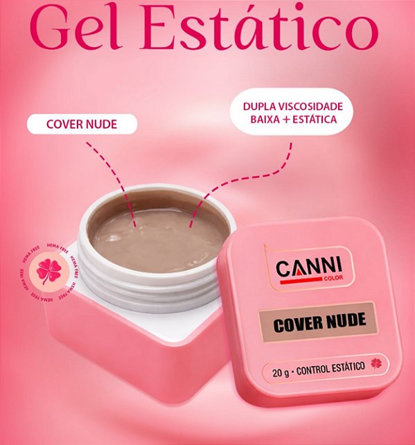 GEL ESTATICO COVER NUDE 20G - LINHA PREMIUM
