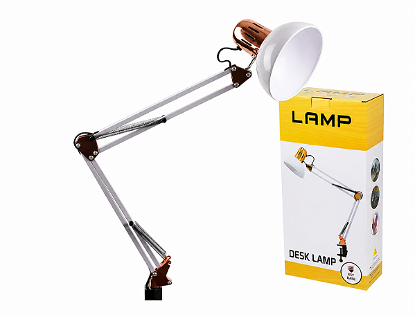 Luminária Pixar Com Detalhes Rosê - Articulada Com Garra