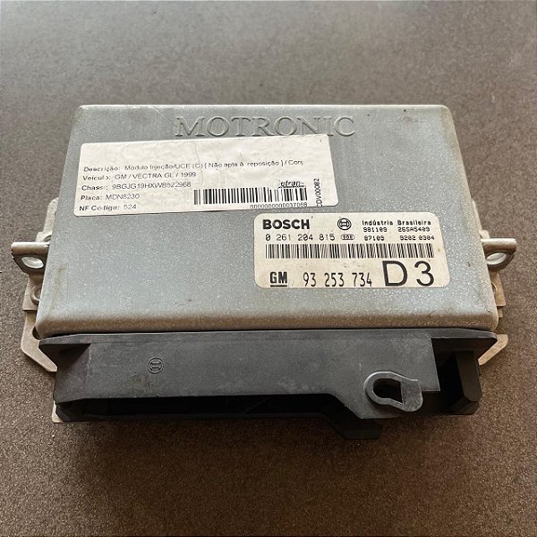 MÓDULO INJEÇÃO CHEVROLET VECTRA GL 1999 CODIGO GM 93253734