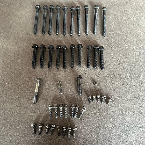 PARAFUSOS DIVERSOS MOTOR CABEÇOTE FIAT UNO VIVACE EVO 1.0 8V 2016