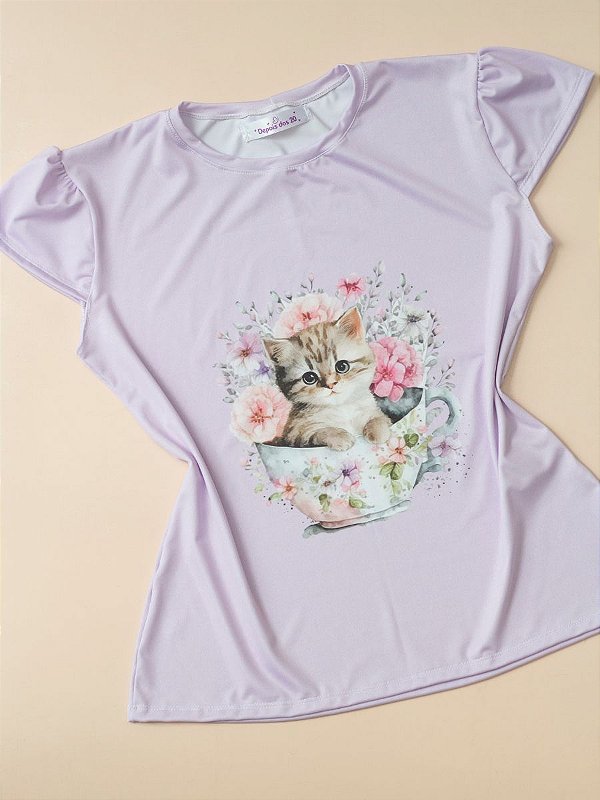 Blusa Gatinho na Xícara