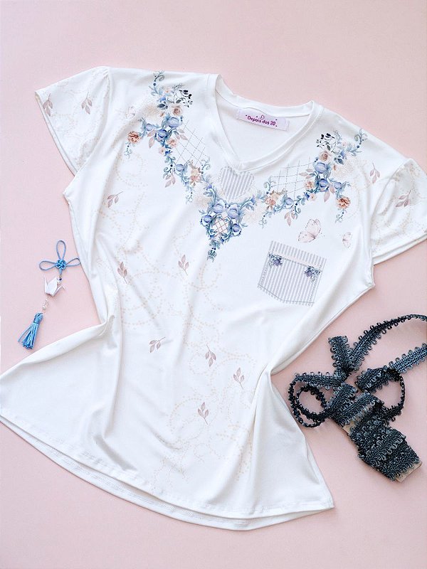 Blusa Bolsinho Azul