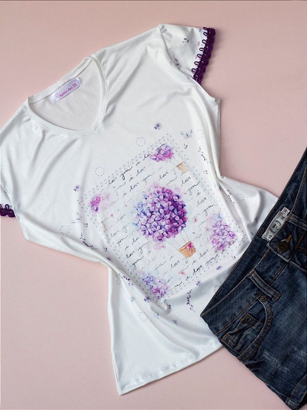 Blusa Balão de Flores