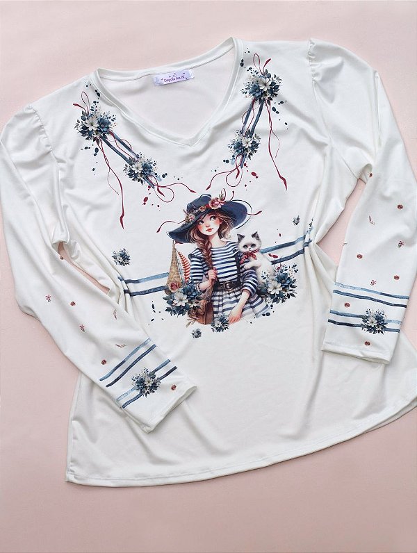 Blusa Gateira Manga Longa
