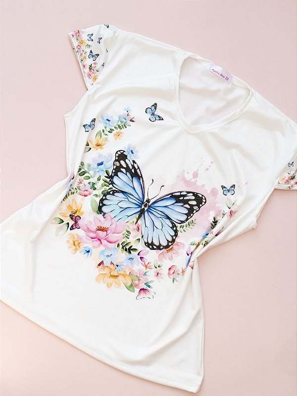Blusa Borboleta Azul