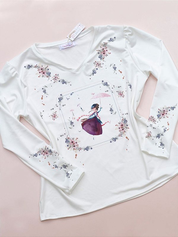 Blusa Mary Poppins Manga Longa