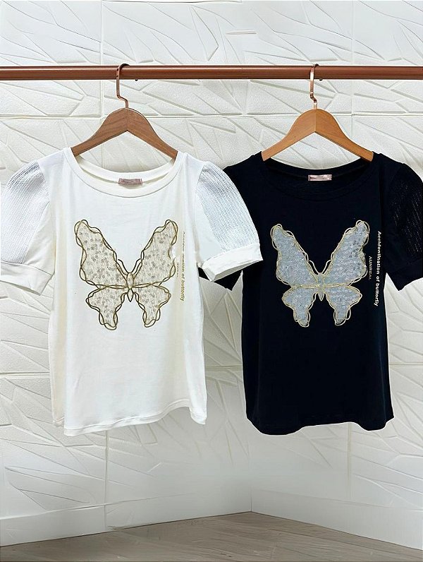 Blusa Borboleta Dourada