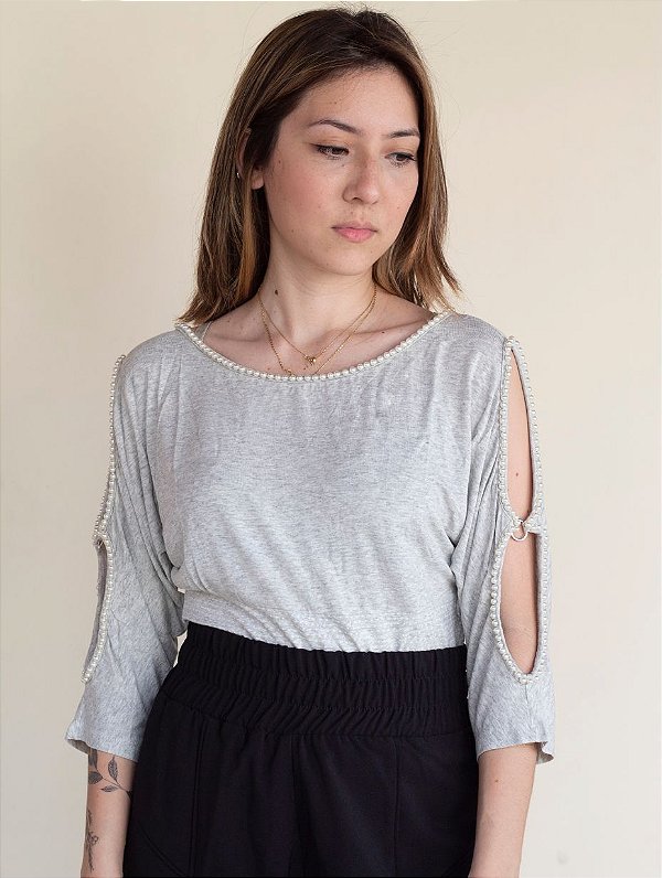 Blusa Com Pérolas