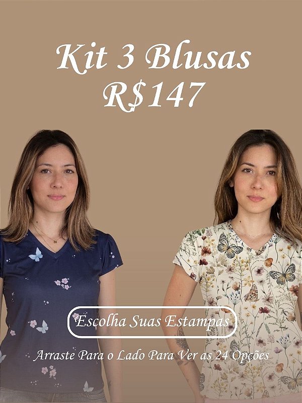 Kit 3 Blusas
