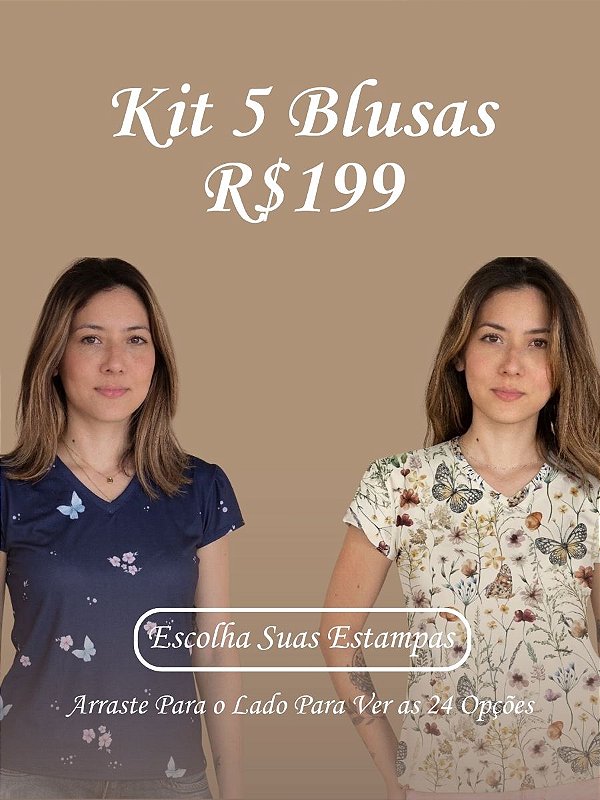 Kit 5 Blusas