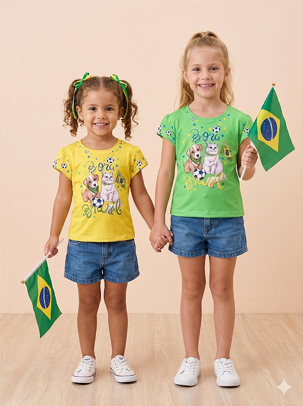 Blusa Infantil Bora Brasil