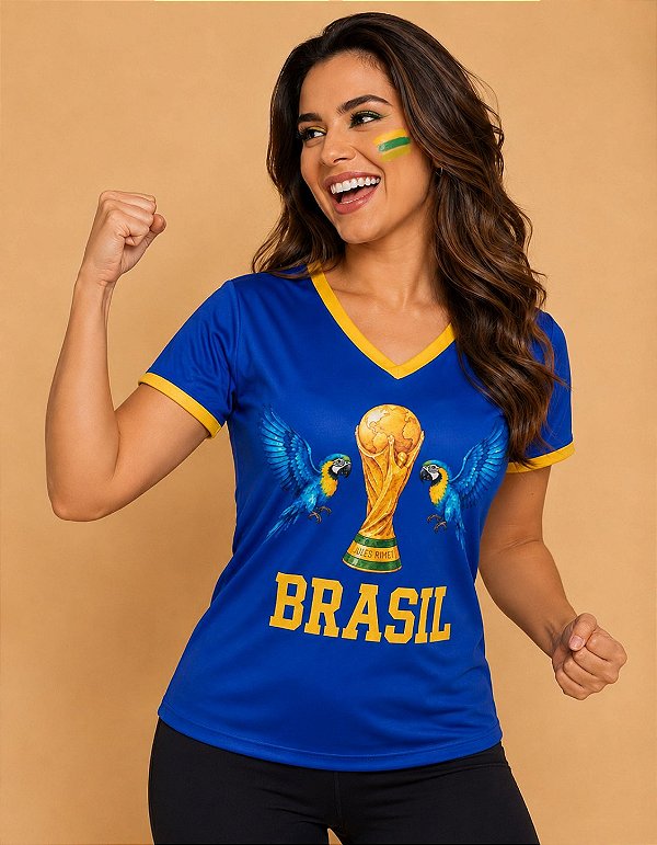 Blusa Brasil Arara Azul