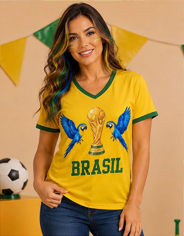 Blusa Brasil Arara Azul