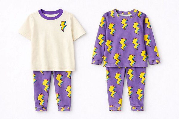 Camiseta Raios Roxo e amarelo