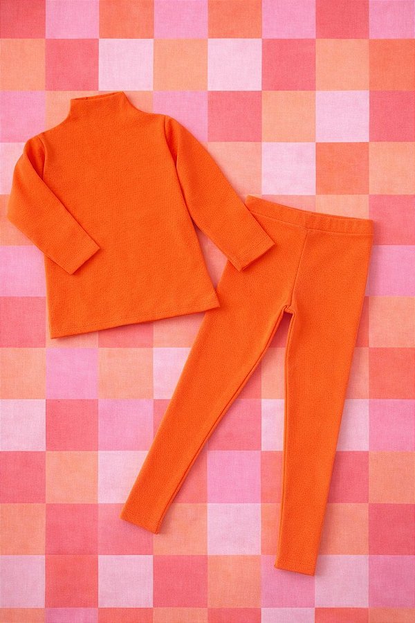 Conjunto Algodão Canelado Laranja