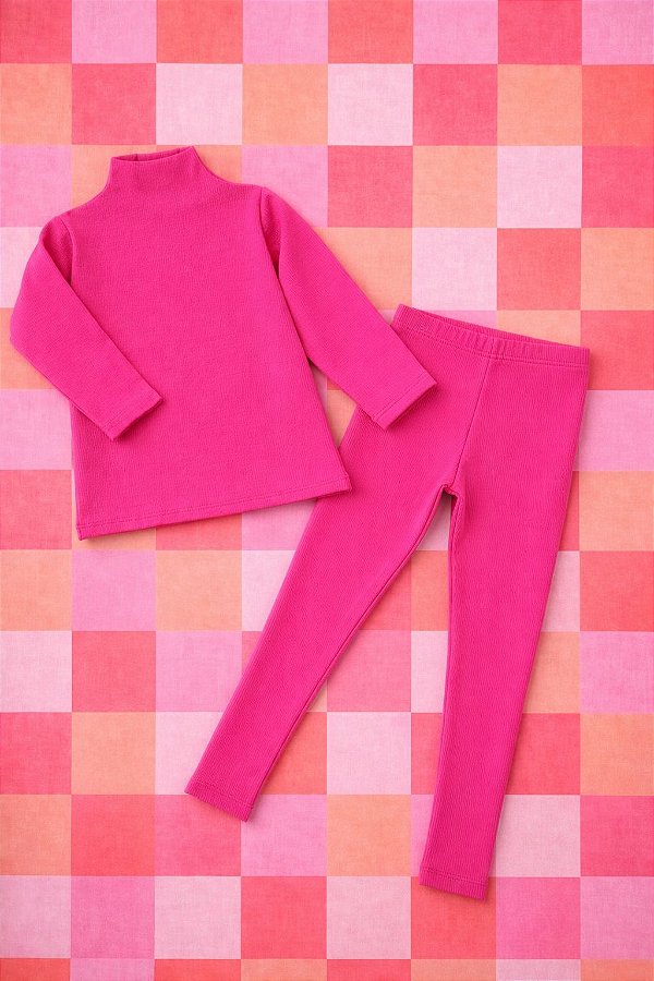 Conjunto Algodão Canelado Pink