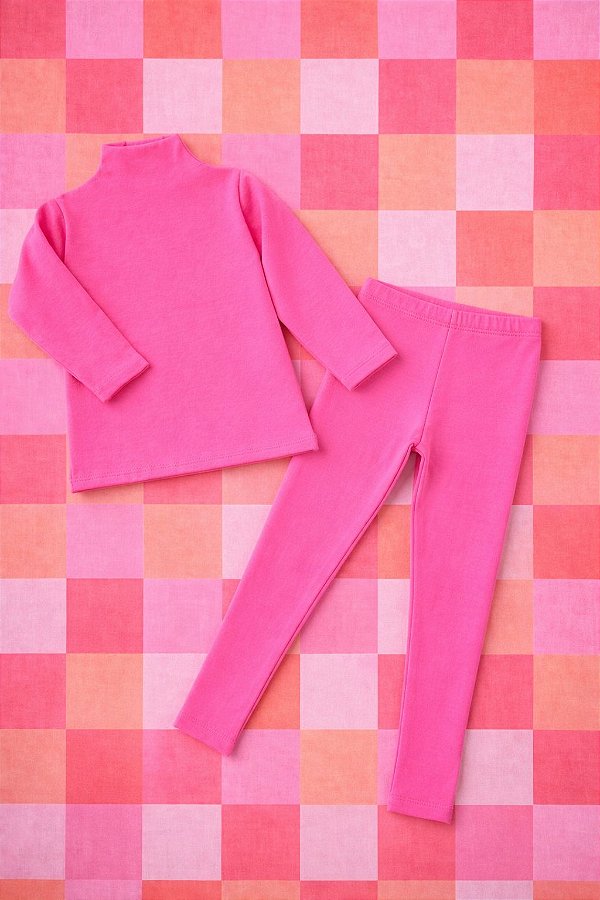 Conjunto Algodão Canelado Pitaya