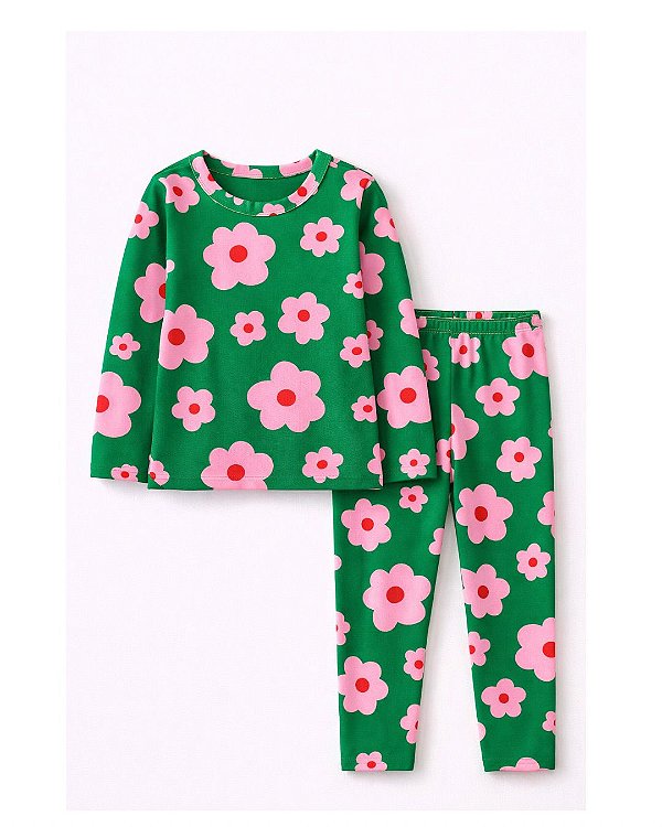 Conjunto Térmico Verde Flor