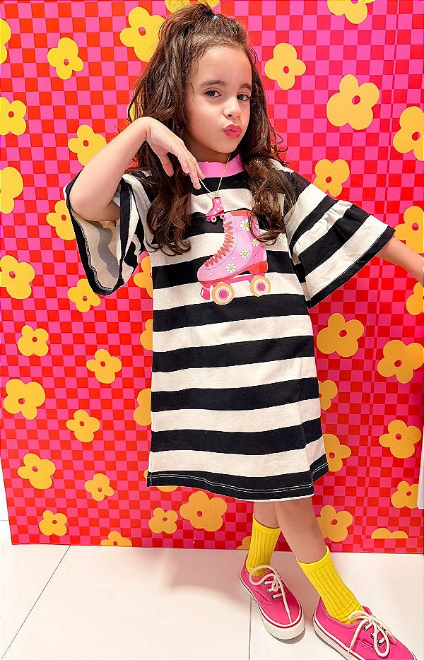 Vestido Listrado Patins