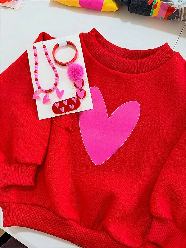 Kit acessórios Coração rosa