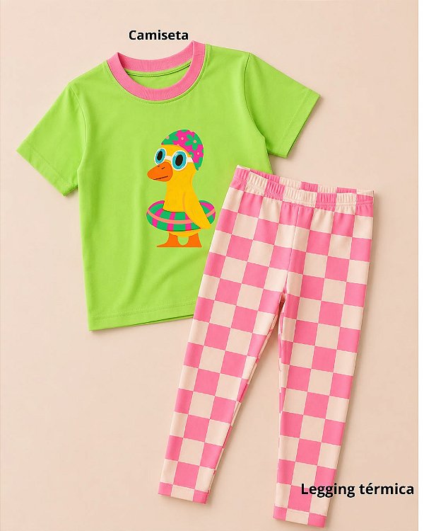 Camiseta verde patinho Boia
