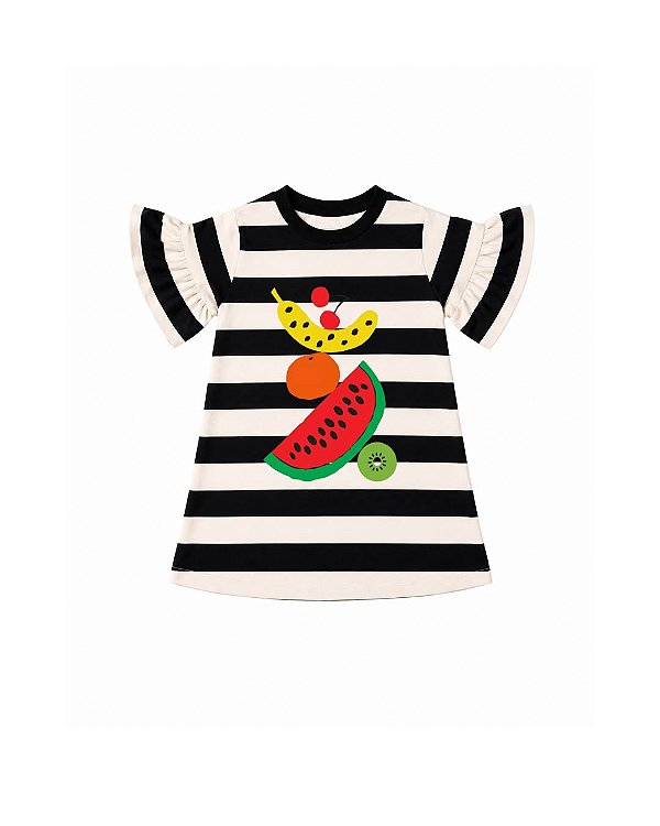 Vestido listrado frutas