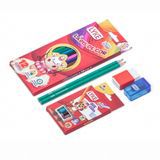 KIT ESCOLAR LIKE LAPIS 12 + APONT. + BORRAC + LAPIS + GIZ DE CERA