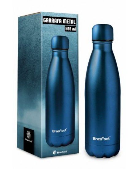 GARRAFA TERMICA METAL NEO 500ML AZUL ACETINADO