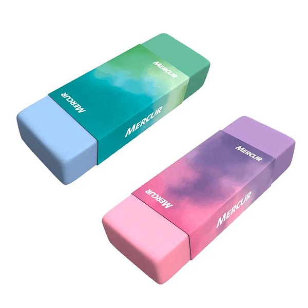 BORRACHA NATURAL MERCUR BICOLOR COM CAPA DE PAPEL
