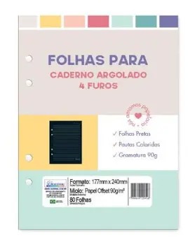 REFIL CAD ARGOL FLS PRETAS PAUTA COLORID