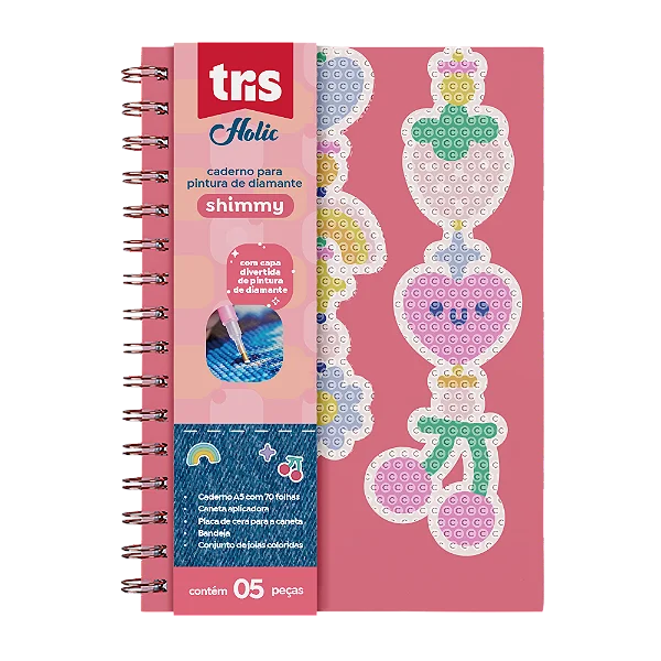 CADERNO PAUTADO DIAMANTE TRIS SHIMMY 70F